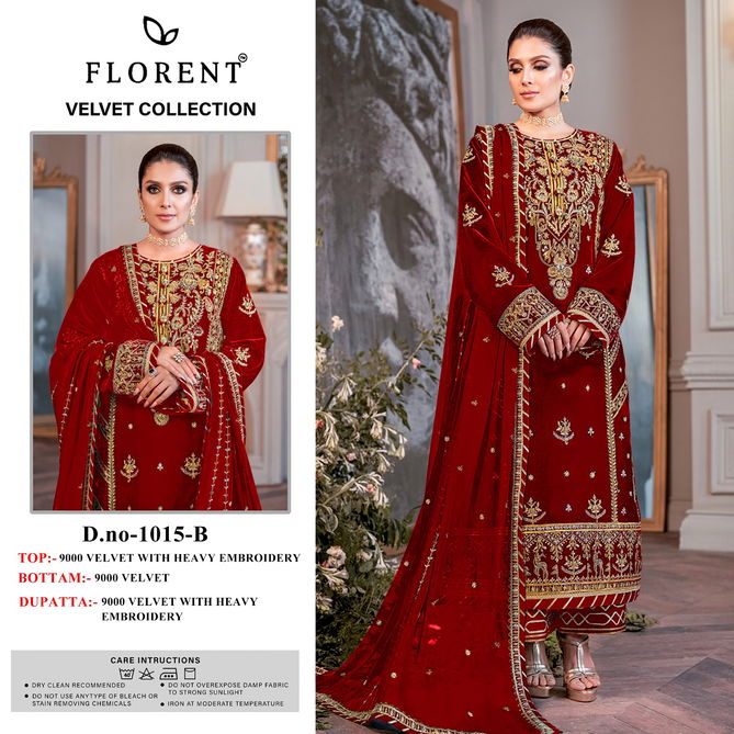 Florent 1015 A To D Winter Wear Velvet Pakistani Suits Wholesale Shop In Surat
